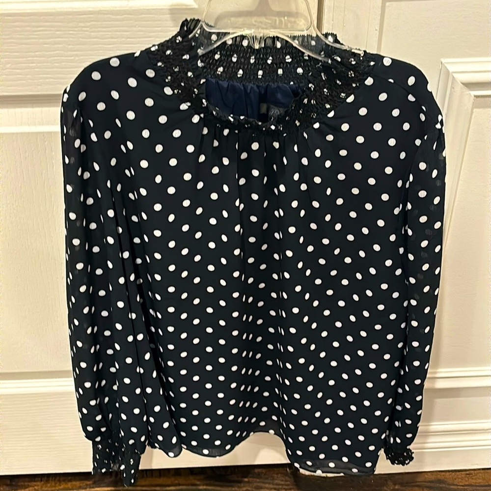 J Crew polka dot blouse size XL